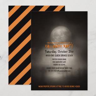 Invitation Graveyard de la fête d'Halloween Éffrayant