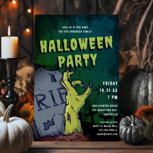 Invitation Graveyard Zombie Halloween Party