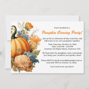 Invitation Gravure de citrouilles vintage