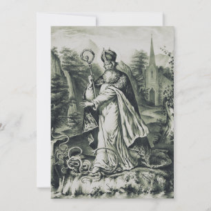 Invitation Gravure vintage de Saint Patrick bannissant les se