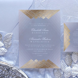 Invitation Gray Gatsby Mariage de calligraphie