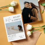 Invitation Gray Join Us Modern Typography Photo Wedding<br><div class="desc">Informal and modern wedding invitation with a combination of script and serif fonts, your names and wedding date in large letters, and photos of the two of you. Photo wedding invitation in white with gray fonts personalized with two photos, on one either side of the invitation. Modern typography wedding invitation...</div>