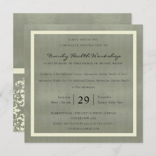 INVITATION GRAY VELVET WHITE DAMASK CLASSIQUE ATELIER ÉVÉNEME