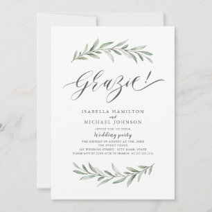 Invitation Grazie ! Simple Mariage de verdure rustique