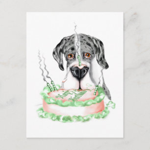 Invitation Great Dane Merle UC Gâteau d'anniversaire