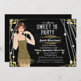 Invitation Great Gatsby Flapper Sweet 16 Anniversaire Invitat