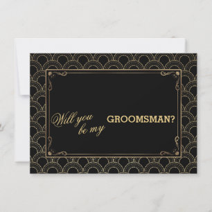 Invitation Great Gatsby Vintage Art Déco Mariage GROOMSMAN