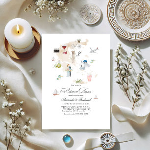 Invitation Grèce Destination Mariage Dîner de répétition