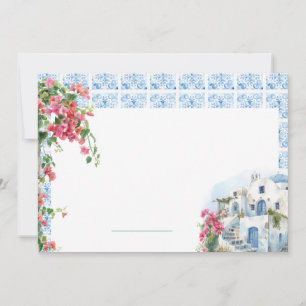 Invitation Grèce Méditerranée Carrelage Floral Mariage Place
