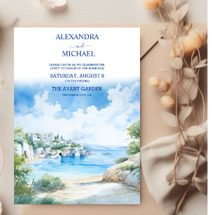 Invitation Grèce paysage Mariage Santorini