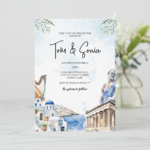 Invitation Grèce Santorin Paysage destination Mariage