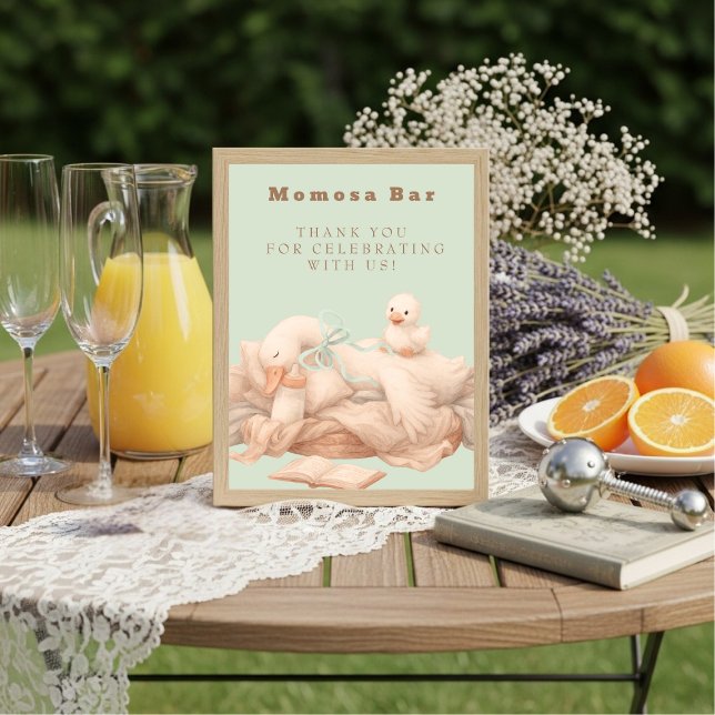 Invitation Green A Silly Goose "Momosa" Mimosa  Table Sign  (Green A Silly Goose "Momosa" Mimosa Table Sign)