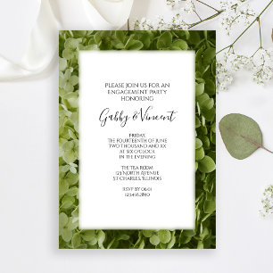 Invitation Green Annabelle Hydrangea Flower Engagement
