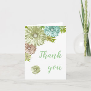 Invitation Green Baby In Bloom Blank Inside Merci Notes