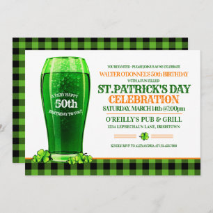 Invitation Green Beer St. Patricks Day Fête d'anniversaire ad