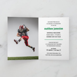 Invitation Green Bold & Modern Photo Graduation