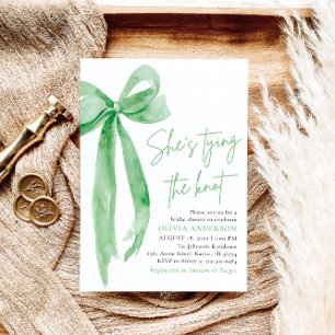 Invitation Green Bow Elle noue la Fête des mariées du noeud