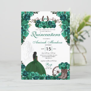 Invitation Green Charra Ranch & Horse Quinceañera