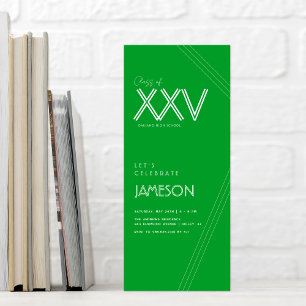 Invitation Green Classe moderne de XXV Graduation Party