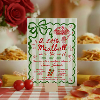 Invitation Green Coquette A little Meatball is on the way