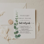 Invitation Green Delight Eucalyptus Bat mitzvah de calligraph<br><div class="desc">Cette invitation bat mitzvah d'eucalyptus calligraphie de délice vert est parfaite pour un bat mitzvah simple. L'aménagement comprend des branches et des feuilles d'eucalyptus botaniques élégants dessinés à la main dans des aquarelles.</div>
