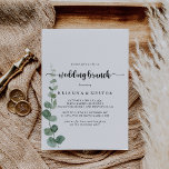 Invitation Green Delight Eucalyptus Mariage Brunch<br><div class="desc">Cette invitation à brunch mariage à l'eucalyptus est idéale pour un événement rustique. L'aménagement comprend des branches et des feuilles d'eucalyptus botaniques élégants dessinés à la main dans des aquarelles.</div>