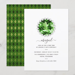 Invitation Green Emerald Mardi Gras