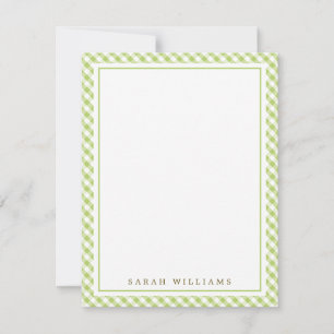 Invitation Green En vichy Flat Merci Notes