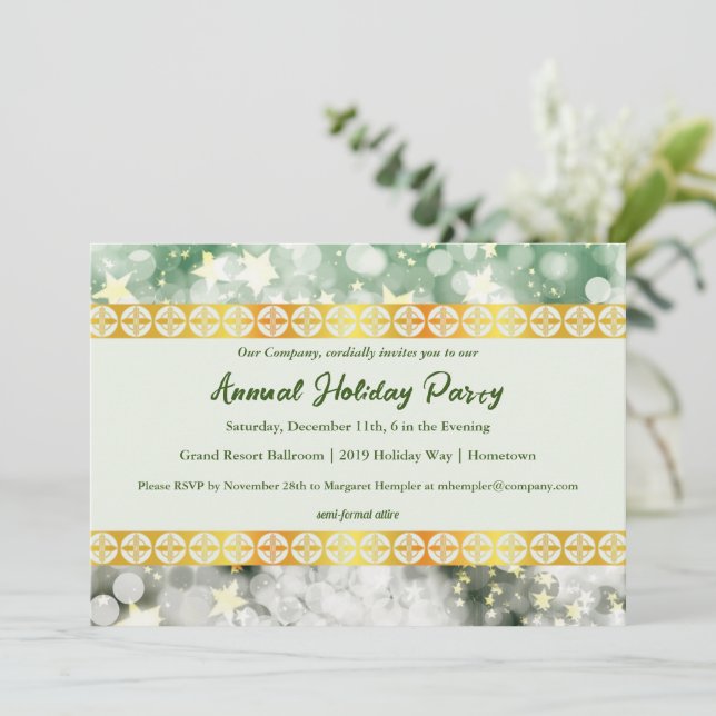 Invitation Green et Gold Party (Debout devant)