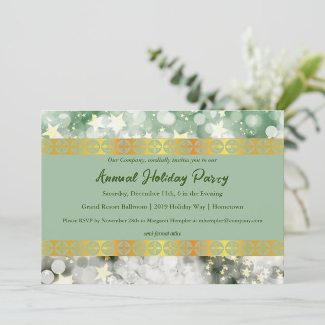 Invitation Green et Gold Party (Debout devant)