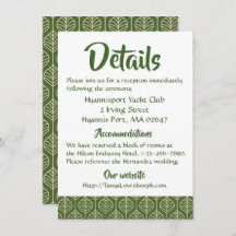 Green Feuilles Boho Mariage Directions Détails Feu