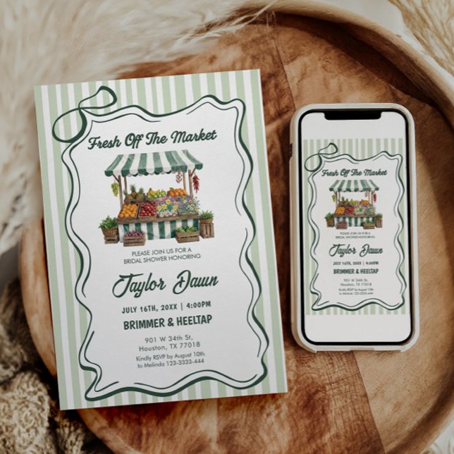 Invitation Green Fresh Off The Market Bridal Shower (Créateur téléchargé)
