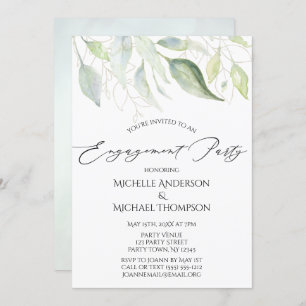 Invitation Green Gold Botanical Feuilles