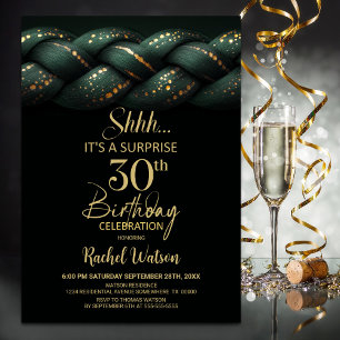 Invitation Green Gold Braid Surprise 30e anniversaire