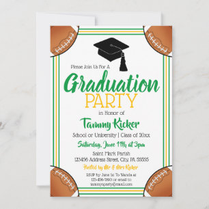 Invitation Green & Gold Football Party