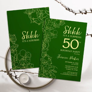 Invitation Green Gold Surprise 50e anniversaire