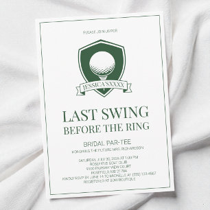 Invitation Green Golf Dernier Swing Avant La Fête de Fiançail