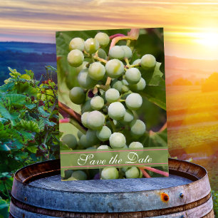 Invitation Green Grapes Vineyard Wedding Enregistrer la date