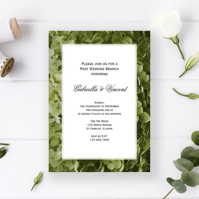 Invitation Green Hydrangea Pot à fleurs Mariage Brunch (Créateur téléchargé)