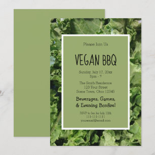 Invitation Green Kale Vegan Bbq Cookout Party