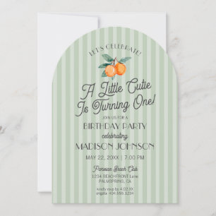 Invitation Green Little Cutie Citrus fête d'anniversaire