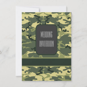 Invitation Green military camouflage