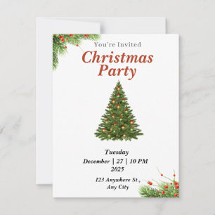 Invitation Green Modern Christmas