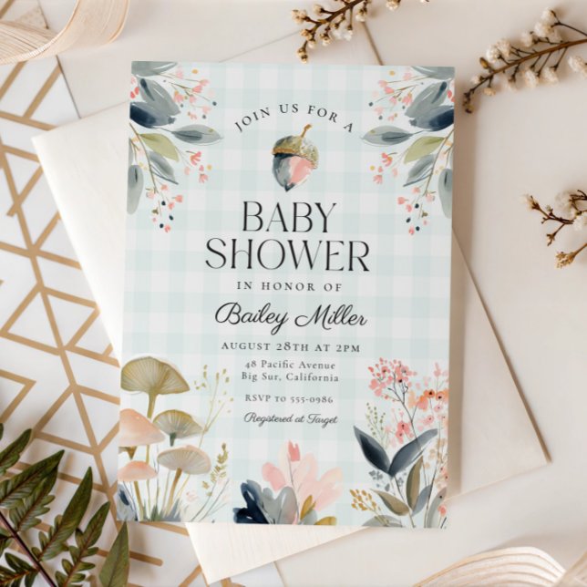 Invitation Green Mushroom Woodland Baby Shower (Créateur téléchargé)