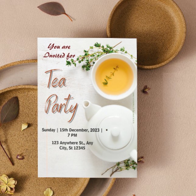 Invitation Green Organic Tea Party (Créateur téléchargé)