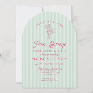 Invitation Green Palm Springs Pastel Beach Bachelorette Party
