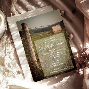 Invitation Green Pastures Campagne rurale Mariage agricole