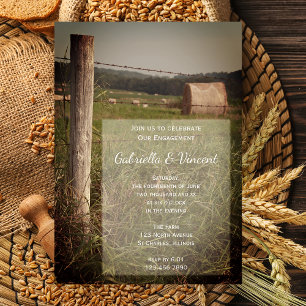 Invitation Green Pastures Country Farm Engagement Party