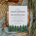 Invitation Green Pine Trees Wedding<br><div class="desc">Rustic pine trees wedding invitation. Customizable</div>