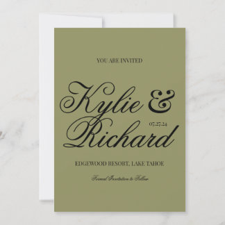 Invitation Green Plaid Enregistrer la date